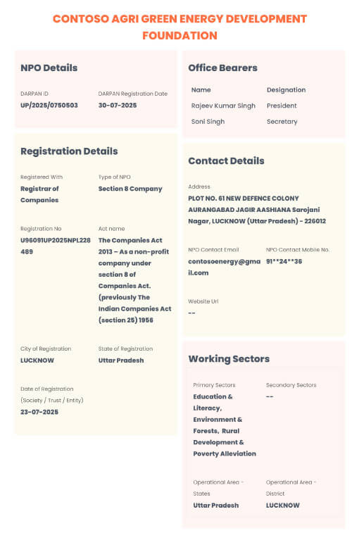 NGO Darpan Certificate